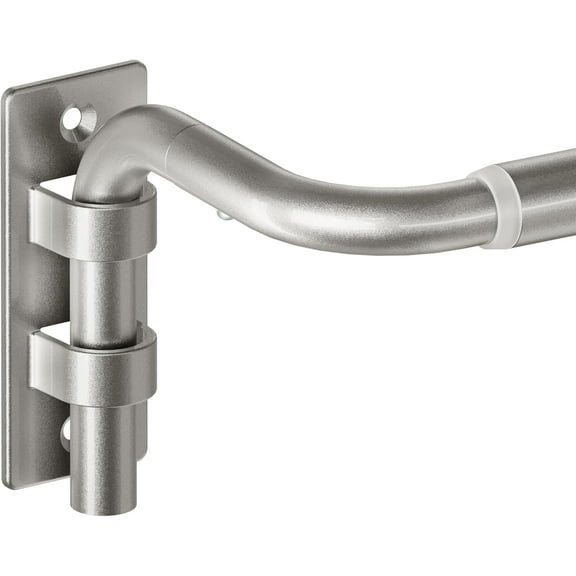 Nickel Blackout Curtain Rod Adjustable 66-120 inch, Wrap Around for Windows Bedroom Living Room Extends 30-129 inches