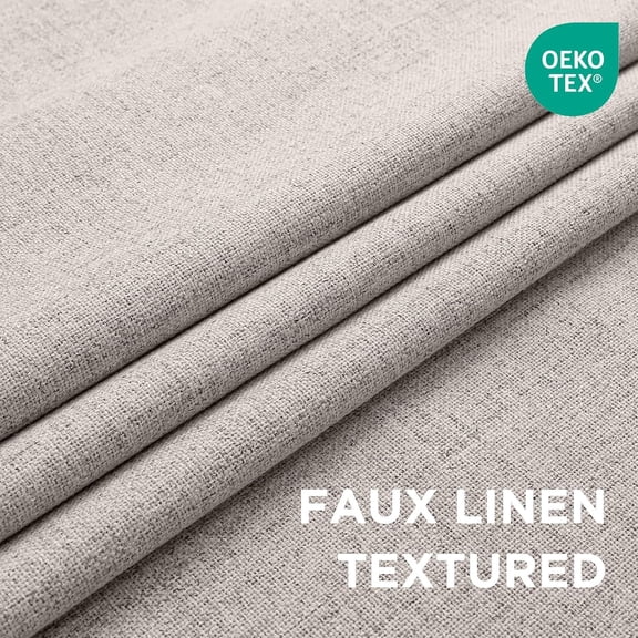 Blackout Curtains 108 inches Length 2 Panels Set, Room Darkening Linen Textured Curtain Grommet for Bedroom Living Room, Light Blocking Thermal Insulated Drapes (52 x 108 Inch, Off White)