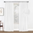 thumbnail image 1 of Blackout Curtains 2 Panels Set, Linen Textured Blackout Drapes, Thermal Insulated Curtains for Bedroom Living Room, W50" X L63" BrightWhite, 1 of 7