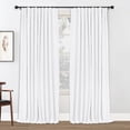 thumbnail image 1 of Blackout Curtains 2 Panels Set, Linen Textured Blackout Drapes, Thermal Insulated Curtains for Bedroom Living Room, W50" X L96" BrightWhite, 1 of 7