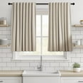thumbnail image 1 of Blackout Curtains 36Inch 2 Panels Set Thermal Insulated Room Darkening Natural Linen Drapes, Back Tab Rod Pocket Window Curtains for Living Room & Bedroom, 50", 1 of 9