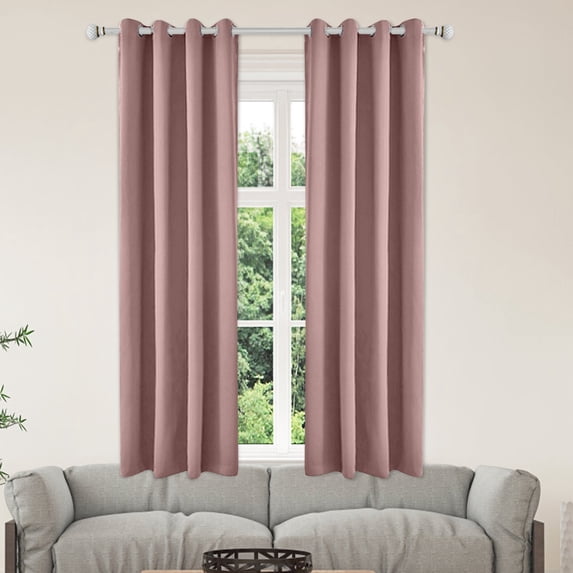 Blackout Curtains 42 x 64 inches Long Brown Curtains Set of 2 Panels Thermal Insulated Room Darkening Curtains for Bedroom