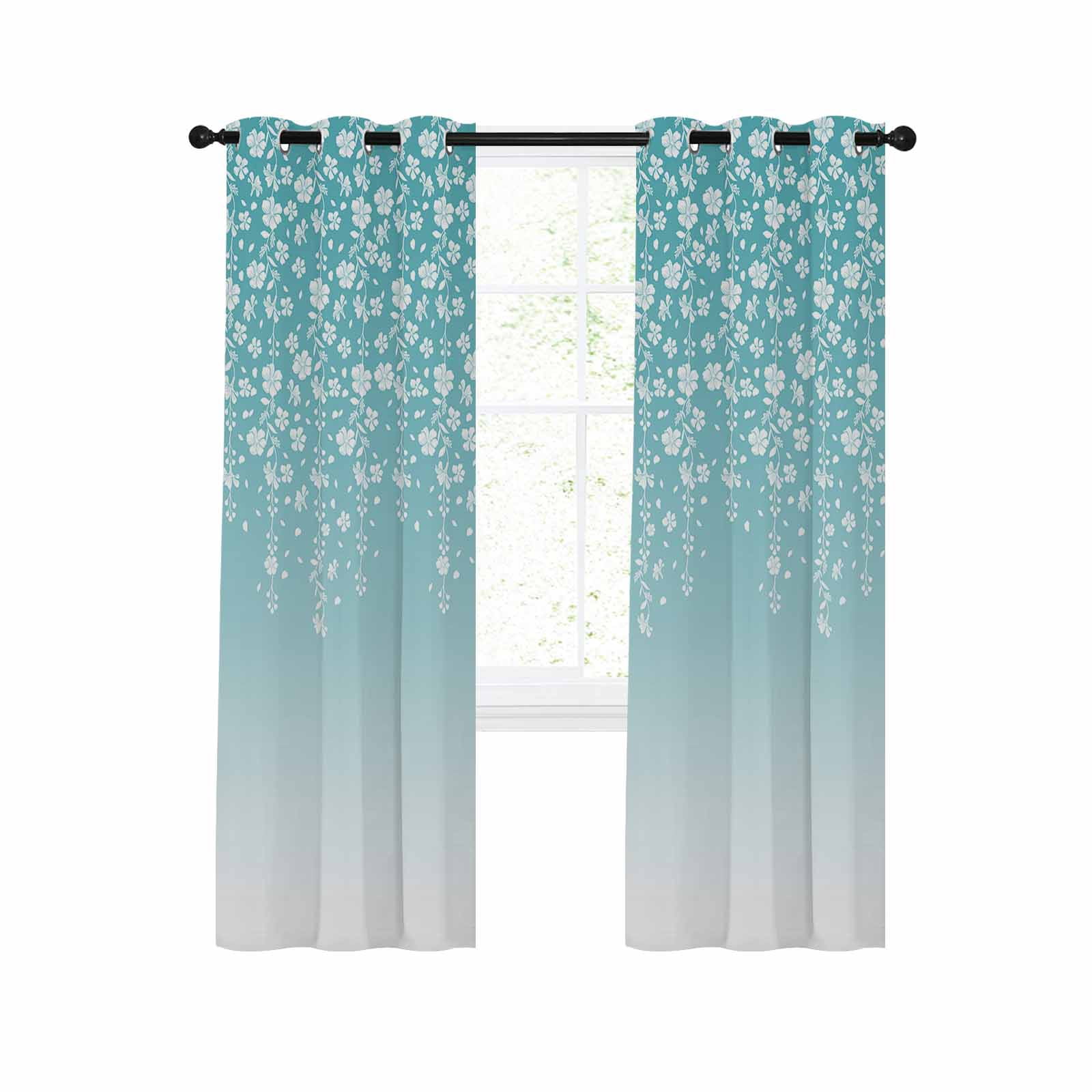 Blackout Curtains 45 Inches Long for Bedroom, Thermal Insulated Room Darkening Black Out Window Curtain Panels Grommet Drapes for Living Room