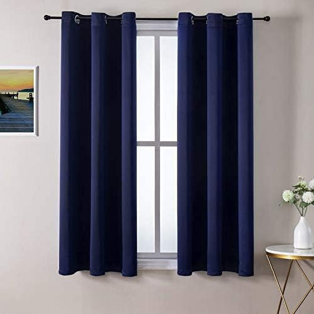 Blackout Curtains 48 inches Long for Bedroom - 2 Panels Set Grommet ...