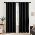 thumbnail image 1 of Blackout Curtains 52 x 84 inch, Thermal Insulated Black Curtains Set of 2 Panels, Noise Reduce Room Darkening Drapes for Bedroom, Living Room, Privacy Protection & Energy Saving, 1 of 9