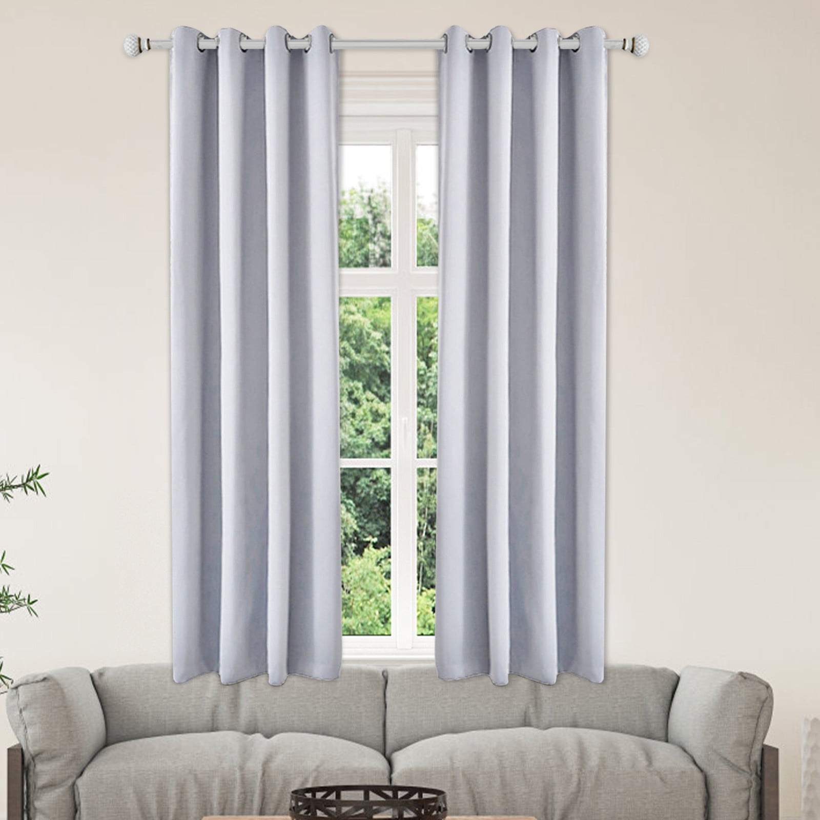 Blackout Curtains 52 x 84 inches Long Gray Curtains Set of 2 Panels Thermal Insulated Room Darkening Curtains for Bedroom