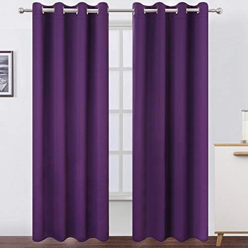 Blackout Curtains 66 x 84 inch/Purple Curtains Set of 2 Panels/Thermal ...