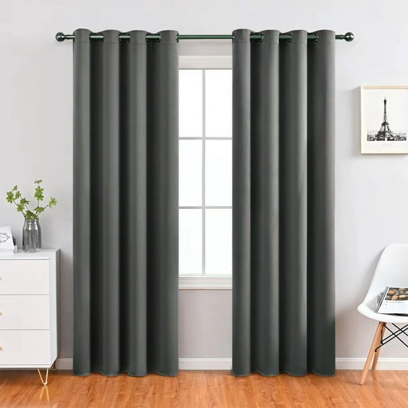 Blackout Curtains 78 Inch Length 1 Panels, Thermal Insulated Long Curtains& Drapes, Room Darkening Grommet Drapes for Bedroom Living Room Window
