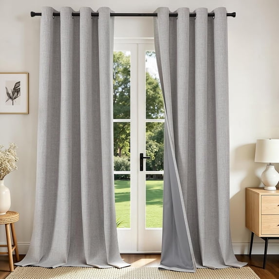 Long Valance Blackout Curtains 84 Inch Long, Linen Black Out for Bedroom 2 Panels ...