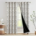 thumbnail image 1 of Blackout Curtains 84 Inches Long Grey Damask Medallion Window Curtains for Bedroom Grommet Thermal Insulated Drapes for Living Room Vintage Luxury Window Treatments Set 2 Panels, 1 of 10
