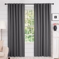 thumbnail image 1 of Deconovo 52"x84" Solid Blackout Curtains for Bedroom, Dark Gray, Set of 2, Back Tab Thermal Curtains, 1 of 9