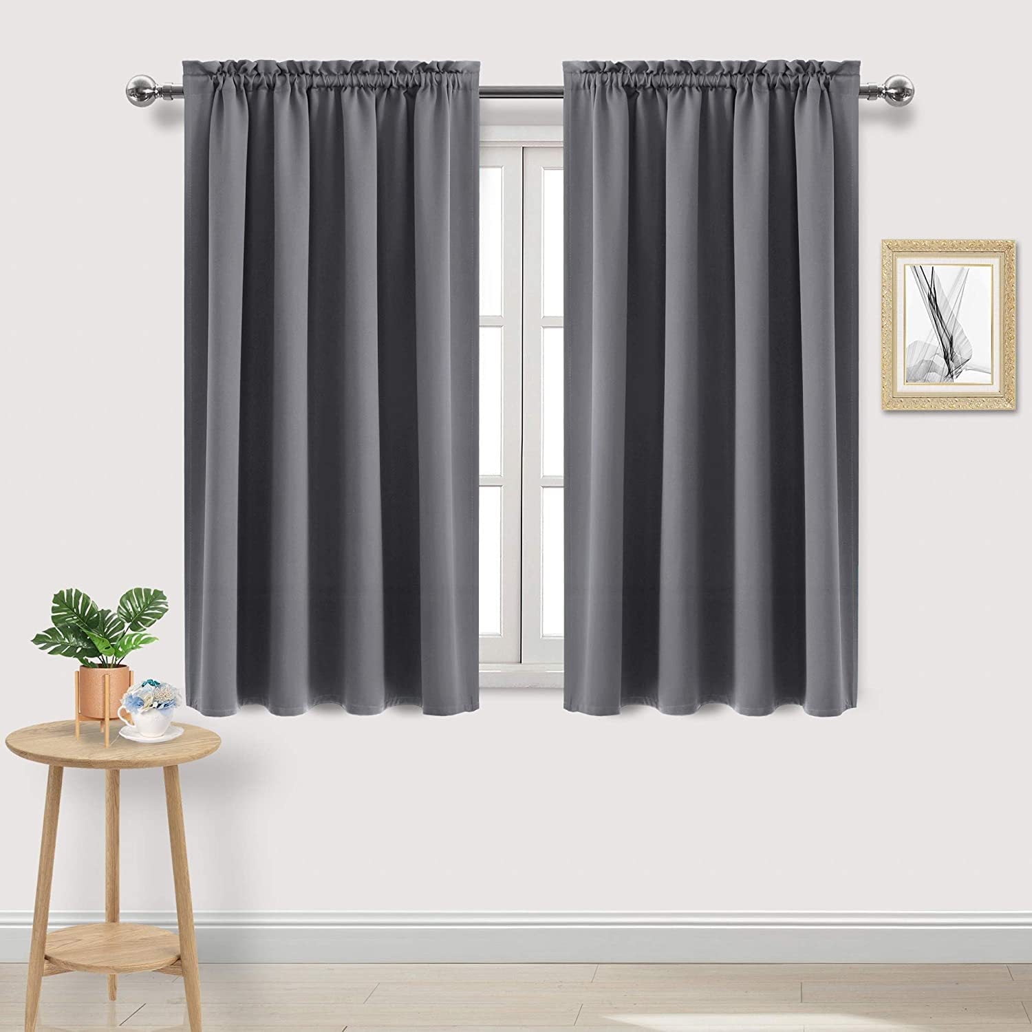 Blackout Curtains for Bedroom 84 Inch Length 2 Panels Set, Thermal Insulated Privacy Energy Saving Rod Pocket Window Curtain Room Darkening Drapes, W42 x L84 Inch