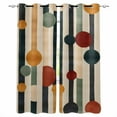 thumbnail image 1 of Blackout Curtains for Bedroom, Abstract Boho Room Darkening Window Drapes for Living Room, Vintage Multicolored Geometric Stripes Thermal Insulated Grommet Curtains, 27.5x39 inch, 2 Panels, 1 of 9