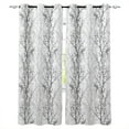thumbnail image 1 of Blackout Curtains for Bedroom, Black Gray Room Darkening Window Drapes for Living Room, Pastoral Botanical Branch Aesthetics Thermal Insulated Grommet Curtains, 42x45 inch, 2 Panels, 1 of 9