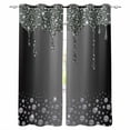 thumbnail image 1 of Blackout Curtains for Bedroom, Black Grey Room Darkening Window Drapes for Living Room, Modern Abstract Diamond Luxury Gradient Thermal Insulated Grommet Curtains, 52x72 inch, 2 Panels, 1 of 9