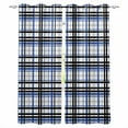 thumbnail image 1 of Blackout Curtains for Bedroom, Blue Black Plaid Room Darkening Window Drapes for Living Room, Farmhouse Blue Black Checkered Thermal Insulated Grommet Curtains, 42x45 inch, 2 Panels, 1 of 9