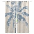 thumbnail image 1 of Blackout Curtains for Bedroom, Blue Palm Tree Room Darkening Window Drapes for Living Room, Coastal Summer Wooden Thermal Insulated Grommet Curtains, 42x63 inch, 2 Panels, 1 of 9