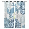 thumbnail image 1 of Blackout Curtains for Bedroom, Coastal Blue Crab Room Darkening Window Drapes for Living Room, Coral Starfish Ocean Conch Nautical Thermal Insulated Grommet Curtains, 52x84 inch, 2 Panels, 1 of 9