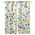 thumbnail image 1 of Blackout Curtains for Bedroom, Colorful Leaf Room Darkening Window Drapes for Living Room, Spring Vintage Botanical Summer Thermal Insulated Grommet Curtains, 52x90 inch, 2 Panels, 1 of 9