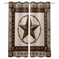 thumbnail image 1 of Blackout Curtains for Bedroom, Country Texas Star Room Darkening Window Drapes for Living Room, Brown Farmhouse Vintage Wooden Thermal Insulated Grommet Curtains, 52x96 inch, 2 Panels, 1 of 9
