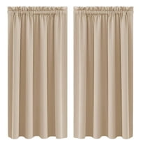 Blackout Curtains for Bedroom, Furenl Insulated Room Darkening Drapes, Room Darkening Thermal Insulated Curtains – 63 Inch Rod Pocket(1 Panel, 38 X 63 Inches)