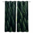 thumbnail image 1 of Blackout Curtains for Bedroom, Green Forest Room Darkening Window Drapes for Living Room, Modern Pine Trees Mysterious Art Thermal Insulated Grommet Curtains, 42x63 inch, 2 Panels, 1 of 9