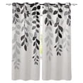 thumbnail image 1 of Blackout Curtains for Bedroom, Grey Ombre Botanical Room Darkening Window Drapes for Living Room, Watercolor Gray Pastoral Leaf Rustic Thermal Insulated Grommet Curtains, 42x84 inch, 2 Panels, 1 of 9