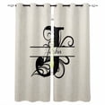 thumbnail image 1 of Blackout Curtains for Bedroom, Letter J Room Darkening Window Drapes for Living Room, Monogram Words Thermal Insulated Grommet Curtains, 27.5x39 inch, 2 Panels, 1 of 9