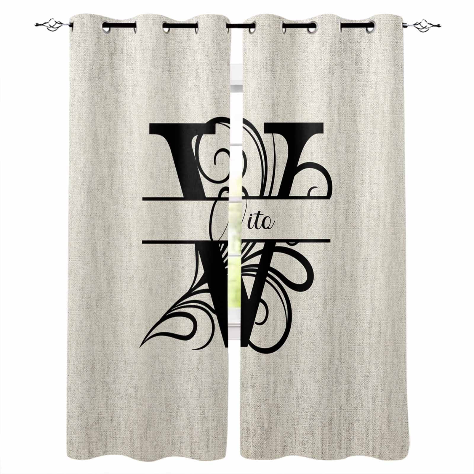 Blackout Curtains for Bedroom, Letter V Room Darkening Window Drapes ...
