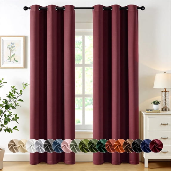 Blackout Curtains for Bedroom Living Room 63 Inches Long 2 Panels ...