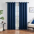 thumbnail image 1 of Blackout Curtains for Bedroom Long Thermal Insulated Winter Grommet Heavy Blocking Darkening Window Drapes Black Out Curtain for Living Room Sliding Door dark blue 132cm*160cm, 1 of 5
