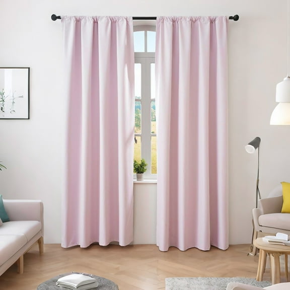 Blackout Curtains for Bedroom,Noise Reduction Panels,Textile Blackout Curtains for Bedroom,Solid Thermal Insulated with Grommet Noise Reduction Window Drapes(Pink 2pcs S 63*54in)from ANMUYUM