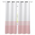 thumbnail image 1 of Blackout Curtains for Bedroom, Pink White Striped Room Darkening Window Drapes for Living Room, Modern Abstract Art Aesthetics Thermal Insulated Grommet Curtains, 42x84 inch, 2 Panels, 1 of 9