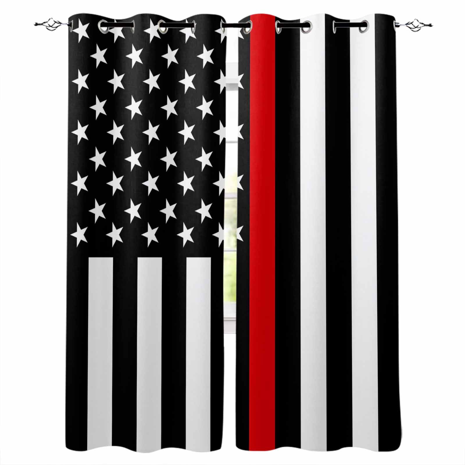 Blackout Curtains for Bedroom, Red American Flag Room Darkening Window ...