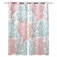 thumbnail image 1 of Blackout Curtains for Bedroom, Red Blue Coral Coastal Room Darkening Window Drapes for Living Room, Summer Beach Seaside Nautical Thermal Insulated Grommet Curtains, 52x63 inch, 2 Panels, 1 of 9