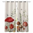 thumbnail image 1 of Blackout Curtains for Bedroom, Red Mushrooms Room Darkening Window Drapes for Living Room, Sage Green Eucalyptus Butterflies Plants Thermal Insulated Grommet Curtains, 42x63 inch, 2 Panels, 1 of 9