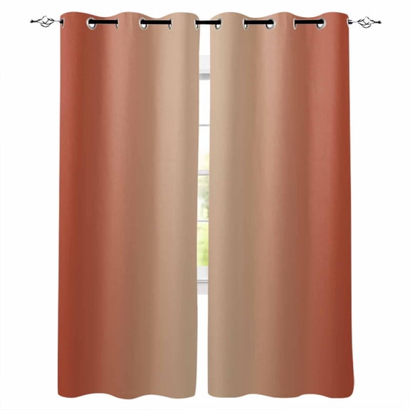 Blackout Curtains for Bedroom, Red Orange Ombre Room Darkening Window Drapes for Living Room, Modern Gradient Abstract Art Thermal Insulated Grommet Curtains, 42x45 inch, 2 Panels