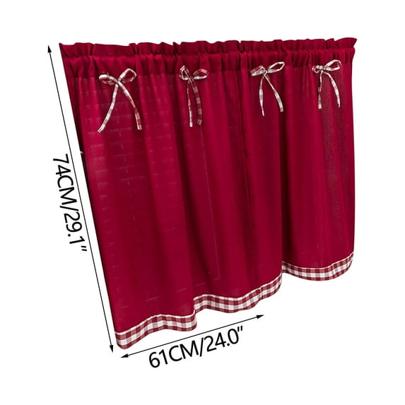 Blackout Curtains for Bedroom,Short Curtains for Small Window,Decor Melody Bow Window Curtain Valance, Style Bowknot Short Curtains Kitchen Curtains Drift Window Student Bed Curtains