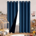 thumbnail image 1 of Blackout Curtains for Bedroom-Total Blackout Thermal Insulated Room Darkening Curtains, Energy Saving Grommet Window Drapes for Living Room&Guest Room,Light Sleepers Shift Workers(39.37*63Inch), 1 of 5