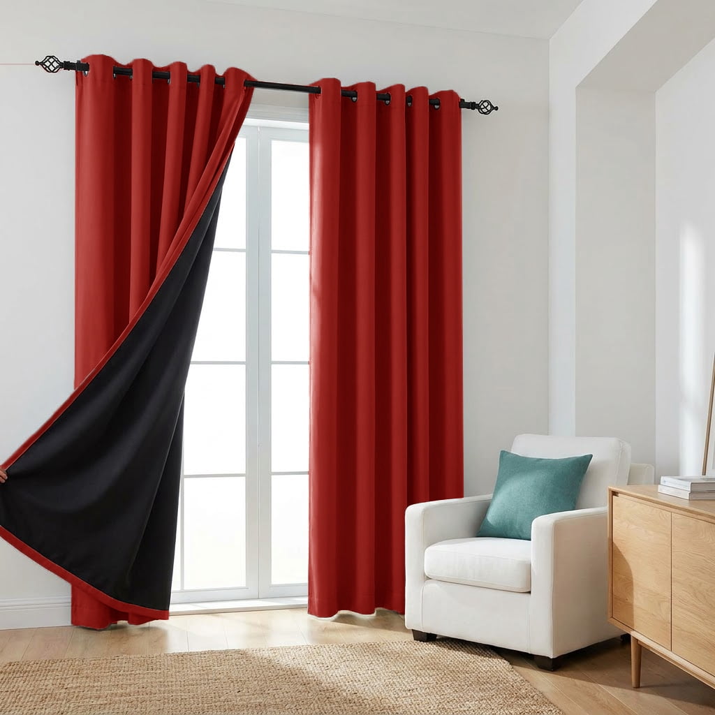 Blackout Curtains, Blackout Curtains Set of 2 Panels, Thermal Insulated Room Darkening Curtains for Bedroom, Privacy Protection & Noise Reducing