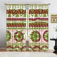thumbnail image 1 of Blackout Curtains for Boys Playroom, Apple Green Blots Stripes Gift Window Curtains, Vintage Ethnic Ethnic Style Curtains Drapes Cold and Warm Insulation for Living Room Bedroom-W42xL54in, 1 of 6
