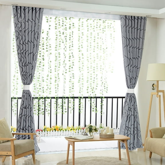 Blackout Curtains Clearance Items 79 Inch Length 1 Panels Set Wave Striped Foil Print Curtains for Living Room Bedroom Curtains & Drapes Room Darkening Curtains Energy Efficient and Noise Reducing