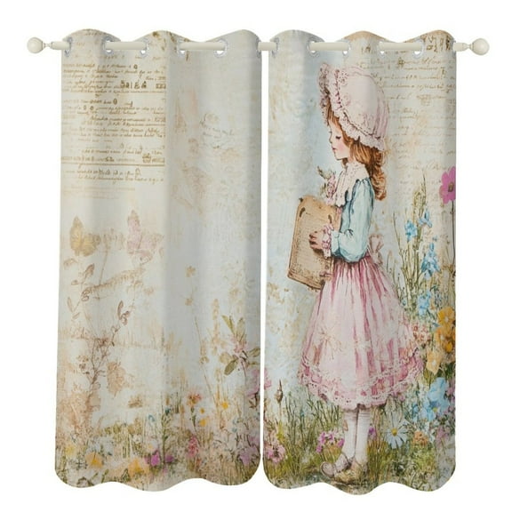 Blackout Curtains Decor Bohemian Color for Bedroom Living Room Grommet Window Drapes 2 Panel Set