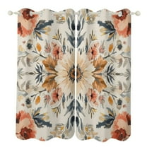 Blackout Curtains Decor Bohemian Color for Bedroom Living Room Grommet Window Drapes 2 Panel Set