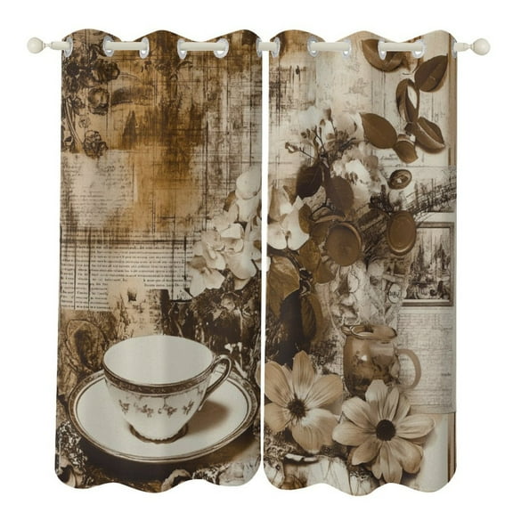 Blackout Curtains Decor Bohemian Color for Bedroom Living Room Grommet Window Drapes 2 Panel Set