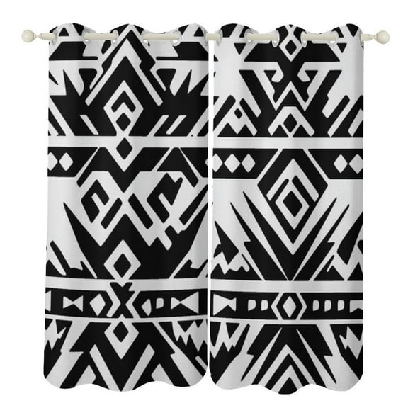 Blackout Curtains Decor Bohemian Pattern for Bedroom Living Room Grommet Window Drapes 2 Panel Set