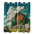 thumbnail image 1 of Blackout Curtains Decor Fairy Tale Cabin Balloon for Bedroom Living Room Grommet Window Drapes 2 Panel Set, 1 of 5