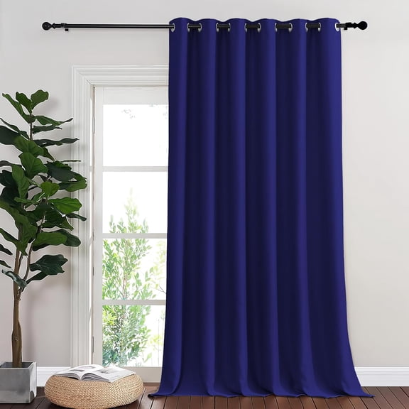 Blackout Curtains & Drapes, Privacy Thermal Efficiency Backdrop for Bedroom, Room Divider, Sliding Glass Door, Navy Blue, 80" x 144", 1 Panel