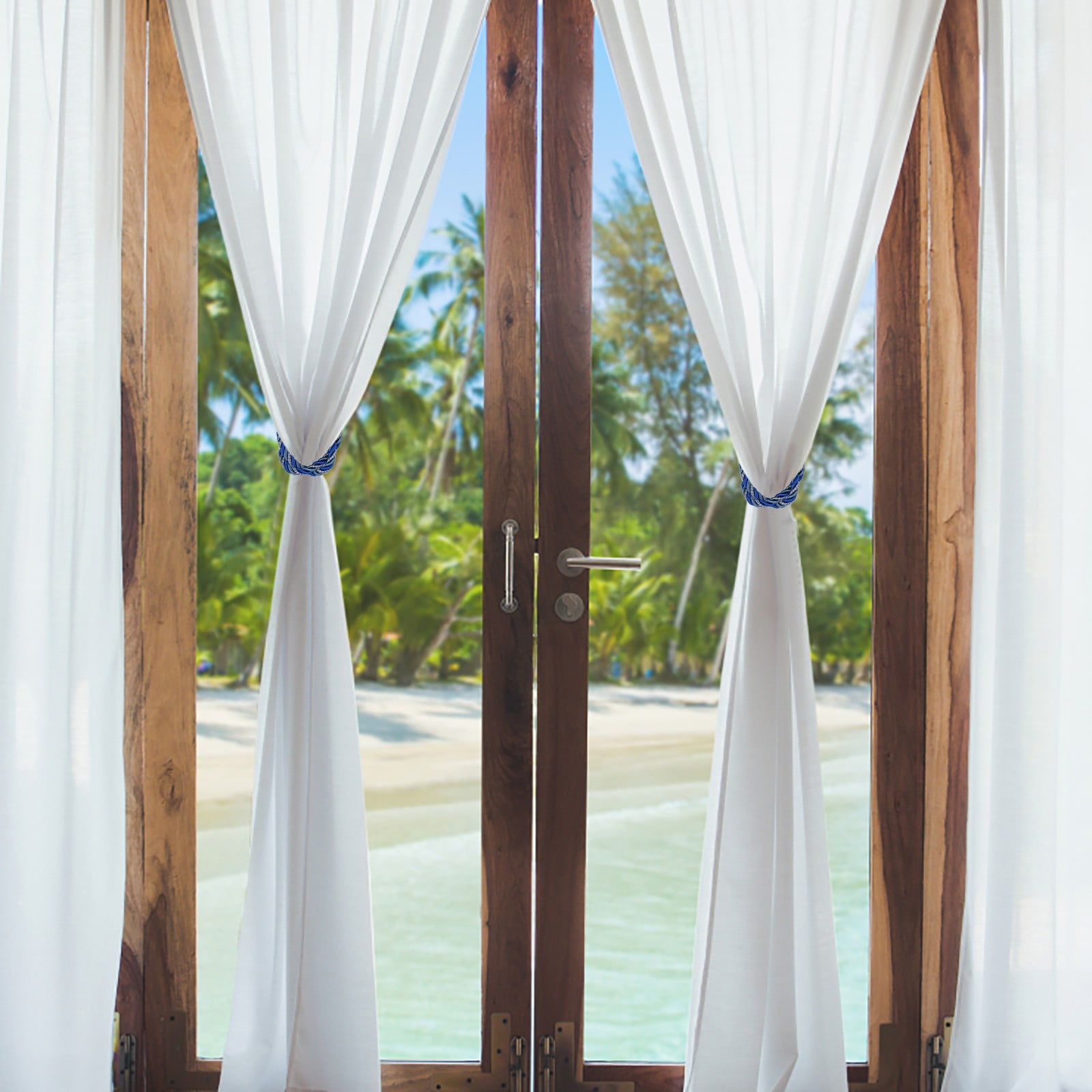 Blackout Curtains For Bedroom 2Pcs Ropes Tie Backs For Window Curtain