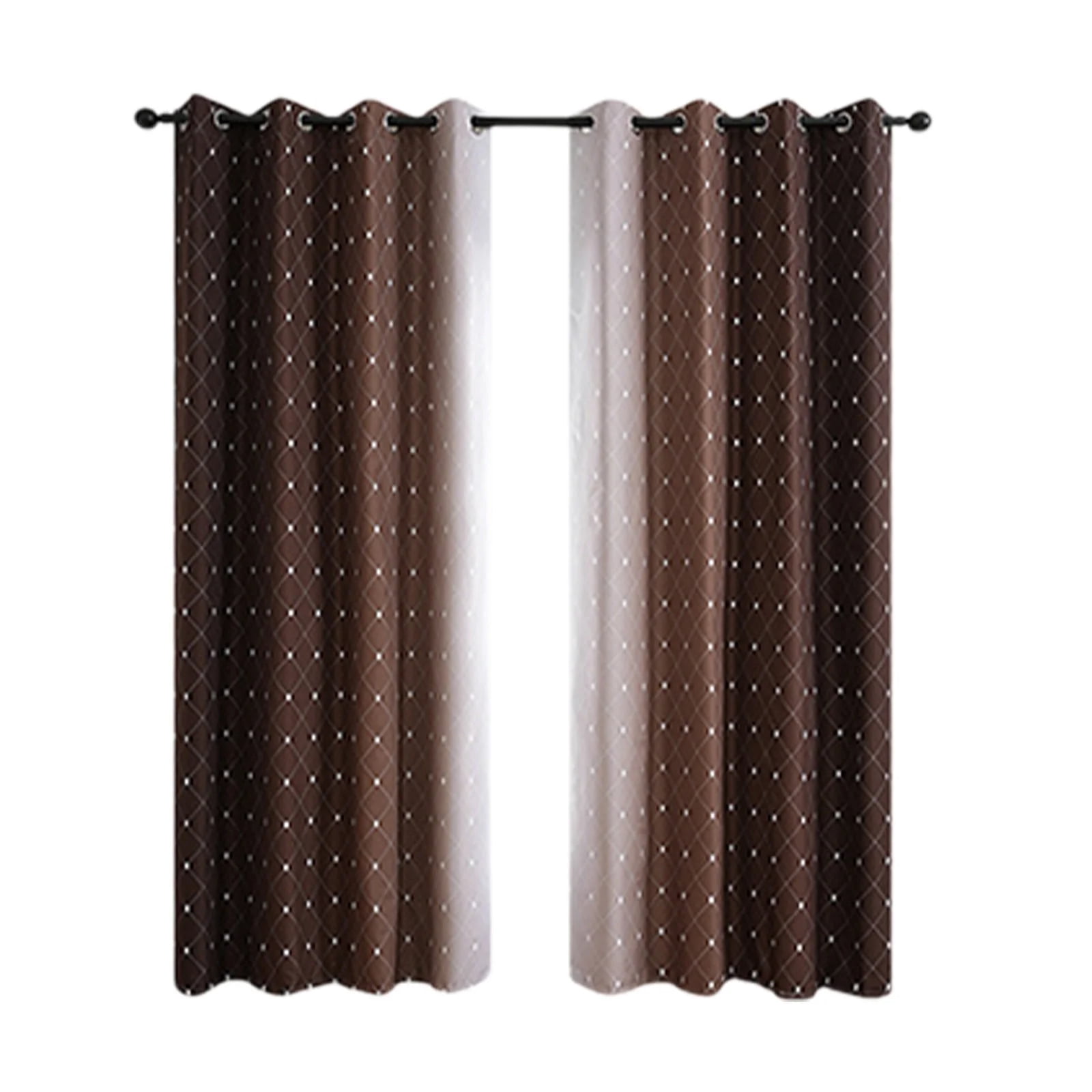 Blackout Curtains Gradient Window Drapes Bedroom Privacy Panels Thermal Insulated Room Darkening Curtains Modern Home Decor Brown